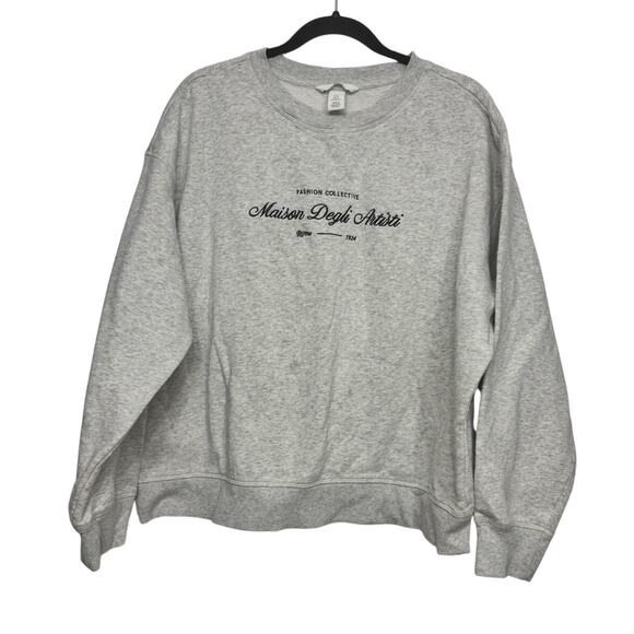 H&M Maison Degli Artisti Gray Sweatshirt XL Rome 1924 Graphic Pullover Unisex - Picture 1 of 7